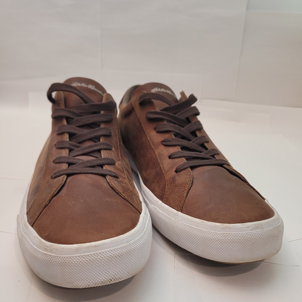 Eddie Bauer Leather Sneakers Mens 13 Brown Excellent Low Top Shoes 0103-966 Fh22 View 3